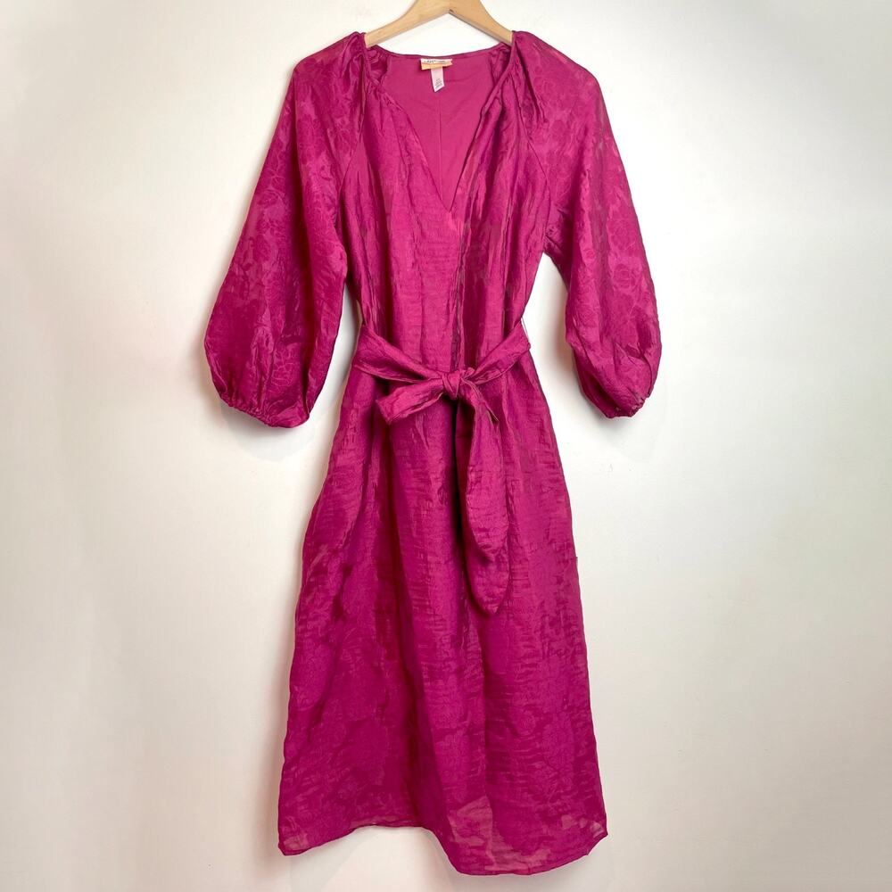 Future Collective Puff Sleeve Midi Dress XXS‎ Pink NWT Wedding Guest Graduation